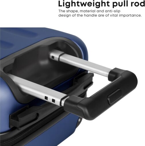 yonsly® Suitcase, Trolley, Travel Suitcase, Trolley Suitcase, Hand Luggage with 4 Wheels, 360°, ABS Hard Shell, Safety Lock, Soft Rubber Handle, 210D Lining, blue, S, YONSLY -B – Bild 5