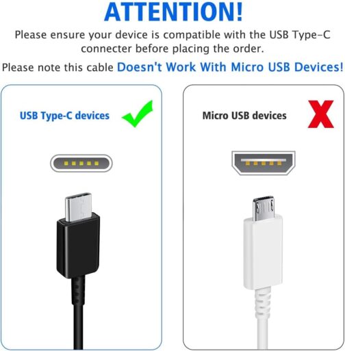 Charger with Charging Cable Compatible with Samsung Galaxy S8, S8 Plus, S9, S9 Plus, S10, S10 Plus, S10e 5G, A50, A51, A40, A30, A20, A20e, Z Flip3, Z Fold2 5G, Replacement Original Quick Charger – Bild 7