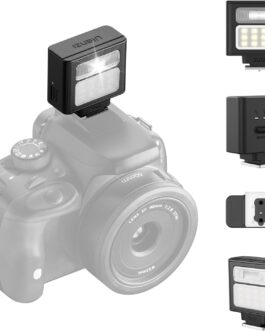 ULANZI SL02 Mini Camera Flash with Video Light, GN8 6500K Camera Speedlite Flashes, 4 Power Levels (1/8~1/1), Mini Manual Flash, Single Contact Hot Shoe for Sony, Fujifilm, Panasonic Cameras