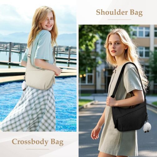 Aucuu Crossbody Bag Women's Shoulder Bag, Crescent Moon Crossbody Bag, Cord Bag, Casual Shoulder Bag, Hobo Halfmoon Bag with Adjustable Shoulder Strap, Bum Bag Women for Work, Travel, Everyday Use – Bild 5