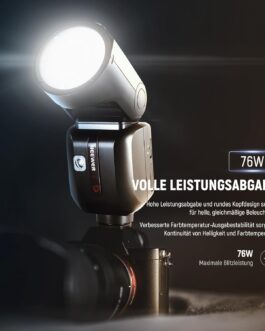 NEEWER Z2PRO-S 2.4G TTL Round Head Flash Speedlite Compatible with Sony, Wireless Compatible with Godox, 76Ws 1/8000s HSS, Upgraded UI, TTL/M TCM Switch, 7.2 V/3000 mAh Battery, 600 Full Power Flash