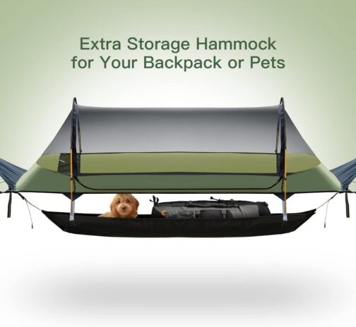 Night Cat Hammock Tent with Flat Base for 1 Person with Mosquito Net Waterproof Cover and Additional Storage Space Hiking Camping in the Garden Backyard Wild – Bild 3