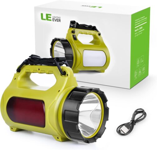 LE LED Hand Headlight 1000 Lumens, Rechargeable CREE Battery Hand Lamp with 3600 mAh Power Bank, 10 W Dimmable Torch with 3 Light Modes, 2 Brightness Levels, USB Cable for Emergency Camping etc. – Bild 8