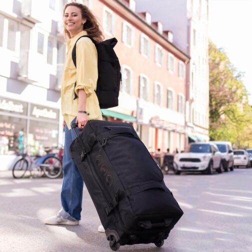 Large Travel Bag with 2 Wheels Kane Rolling Suitcase 80 cm Suitcase Sports Bag Travel Trolley Recycled Sea Plastic, Xxl-140 litres, L, travel bag – Bild 9