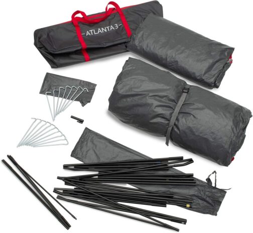 Justcamp Atlanta 3, 5 or 7 Person Family Tent - Tunnel Tent with Standing Height Including Canopy & Floor, Entrance with Fly Screen - Camping Tent Large, Spacious, Waterproof - Ideal for Camping & – Bild 8