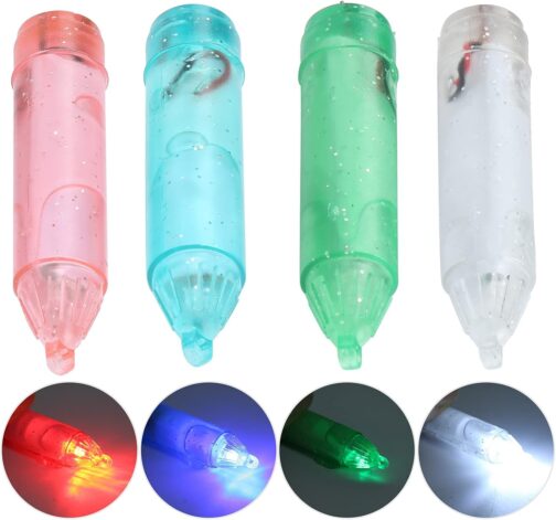 Dilwe Fishing LED Bait Light, 4 Pieces Underwater Bait Lamp Waterproof Bait Light Fishing Tool Strobe Flashing Light Bait Lures for Night Fishing – Bild 9