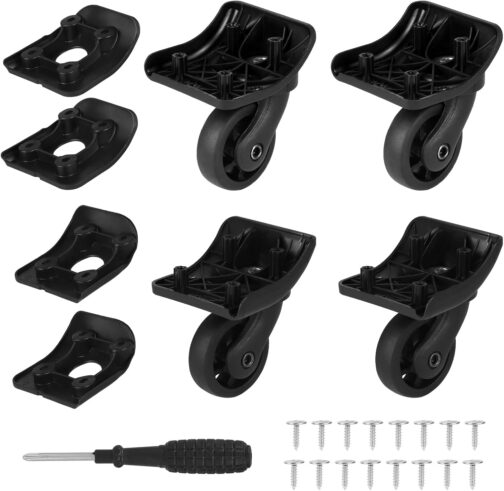 LALAGO 2 Pairs Replacement Wheels for Suitcase, Suitcase Replacement Double Row Wheels, Swivel Castors Left Right, Suitcase Replacement Double Row Replacement Wheels Luggage Suitcase for Luggage and