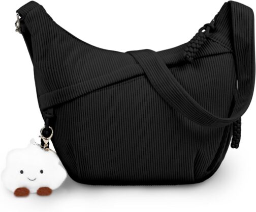 Aucuu Crossbody Bag Women's Shoulder Bag, Crescent Moon Crossbody Bag, Cord Bag, Casual Shoulder Bag, Hobo Halfmoon Bag with Adjustable Shoulder Strap, Bum Bag Women for Work, Travel, Everyday Use – Bild 7