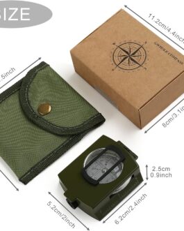 GWHOLE Waterproof Compass for Hiking Military Navigation with Pouch Lanyard and English User Guide