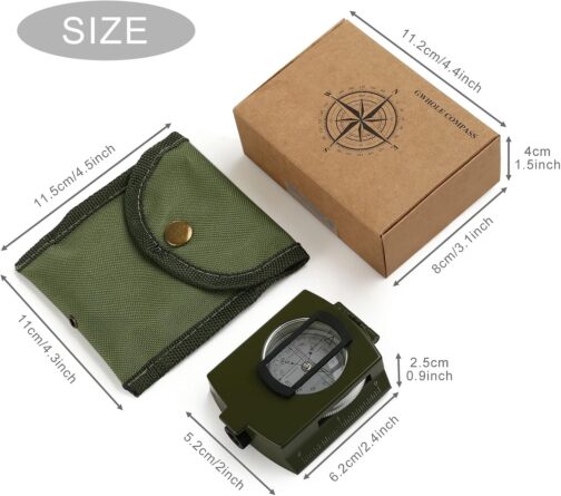 GWHOLE Waterproof Compass for Hiking Military Navigation with Pouch Lanyard and English User Guide – Bild 2