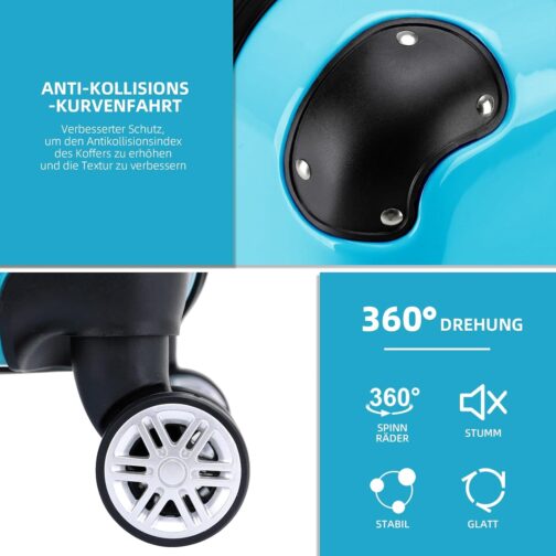 Beibye 2048 Hard Shell Trolley Suitcase with Twin Rollers in a Set with Sizes M, L, XL, Available in 15 Colours PC, turquoise – Bild 8