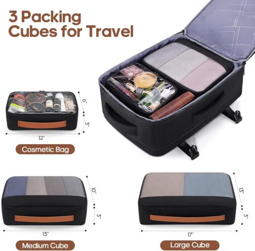 Roadcheer Hard Shell Suitcase Set with 4 Wheels, Large, PC Lightweight Travel Suitcase with TSA Lock, Black - Brown, Luggage set, 5 pieces, Modern – Bild 6