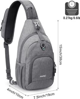 G4Free Sling Bag Backpack Chest Bag Shoulder Bag Anti-Theft Crossbody Gym Daypack with Headphone Hole for Outdoor Cycling Travel Hiking Men Women
