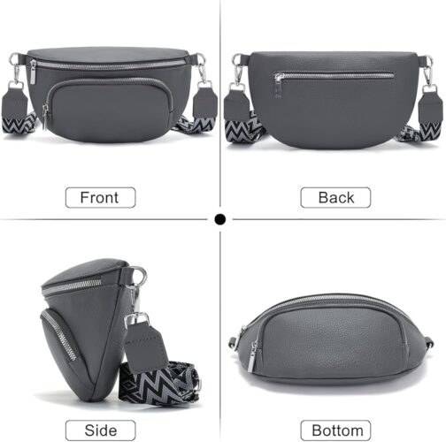 Rorimyth Bum Bag Women's Black Shoulder Bag Women's Small Handbag Women's Crossbody Bag Women's Belt Bag Women – Bild 4
