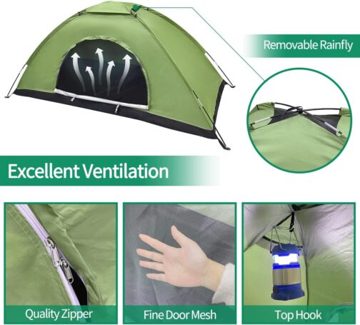 Tent 2 Person Waterproof, Ultralight Camping Tent, Easy Setup 2 Man Tent, Small Pack Size, Dome Tent for Outdoor, Bike Packing, Trekking – Bild 3