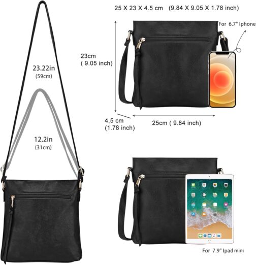 dobsechs Soft PU Leather Crossbody Bag for Women Crossbody Bag with Multiple Pockets Adjustable Strap Perfect for Daily Use – Bild 2
