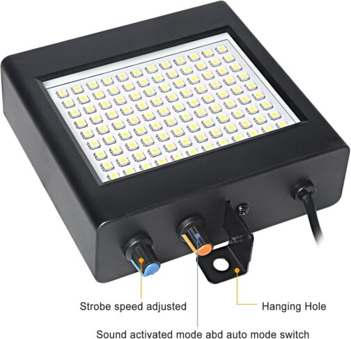 108 LED Strobe Disco Light, Strobe Flash Disco Flash Light for Party, Strobe Disco Flash Light Mini LED Atomic Strobe Light Strobe Flashing Light Disco Lights Halloween Lighting Technology – Bild 2