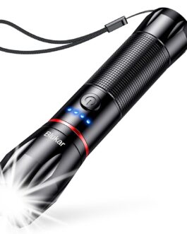 Blukar LED Torch Rechargeable, 2000 Lumens, Extremely Bright Zoomable Torches with 5 Light Modes and Long Operating Time, IPX6 Waterproof Hand Lamp for Camping, Hiking, Fishing, Outdoor, Emergency
