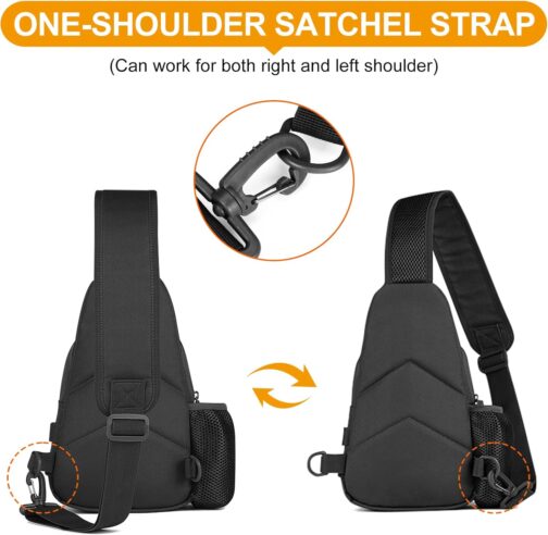 HUNTVP Chest Bag Men's Military Sling Bag Men's Tactical Crossbody Bag Shoulder Bag Molle Shoulder Bag Mini Single Strap Backpack for Travel Hiking Camping – Bild 3