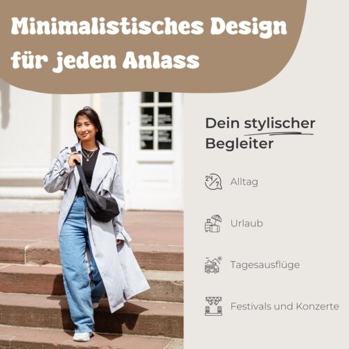Yelobåg Isolierte Umhängetasche | Festival Moon Bag | Crossbody sling bag wasserfest | Stylische Schultertasche mit verstellbarem Gurt | Bauchtasche mit Isolierung | Unisex Handtasche – Bild 7