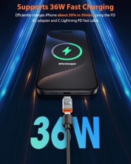 Pack of 2 Lightning to USB C Adapter 36 W Fast Charging / Phone Computer Data Transfer / Non-Slip Design, Lightning USB C Adapter for iPhone 16 15 Pro/MAX Samsung Galaxy S24 S23, Not for Audio/OTG