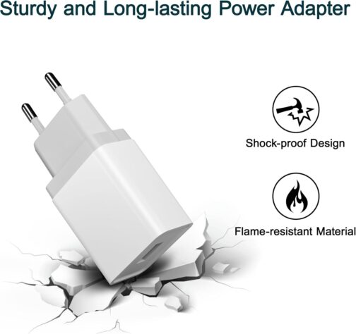 12 W USB Charger Pack of 4 2.4 A/5 V USB Plug USB Power Supply USB Charging Plug USB Power Plug USB Adapter USB Plug USB Socket Compatible with iPhone Galaxy Xiaomi Pixel Huawei USB Charger – Bild 7