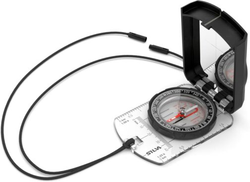 Silva Outdoor Compass Ranger S Black Mirror Compass for Long Distances Marching Compass Rotating Compass Housing Scale 1:25k & 1:50k Compass Military Hiking Compass Visual Compass