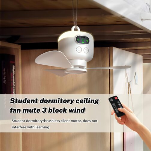 Kouamor Ceiling Fan Rechargeable 4W USB 3 Speed Camping Small Ceiling Fan USB Mini Ceiling Fan Ceiling Fans with Night Lights and Remote Control for Tent – Bild 3