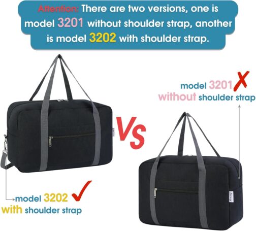 Ryanair Hand Luggage, 40 x 20 x 25 cm, Hand Luggage for Aeroplane, Foldable Travel Bag for Women, Weekender Bag, 20 L, A-Black, (20L) UK, Black – Bild 6