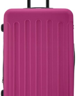 Flexot® F-3045 Suitcase with V Extension, Aluminium Telescopic Handle, 360° Wheels Quiet Rolling Travel Suitcase, Trolley, dark purple, Robust hard case with 360° swivel wheels and sturdy aluminium