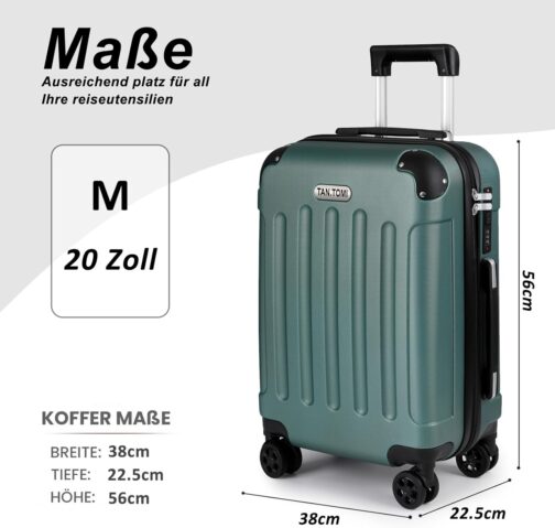 TANTOMI Suitcase, hard case, suitcase hand luggage, trolley suitcase, hand luggage, travel suitcase with wheels, suitcase with TSA lock, combination lock, telescopic handle, suitcase for travel, – Bild 2