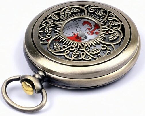 JUXINE Outdoor Compass with Metal Chains, Compass Hiking, Waterproof Brass Camping Tool Metal Pocket Children's Compass, Durable, Shockproof, Waterproof, Hollow Brass for Outdoor Navigation