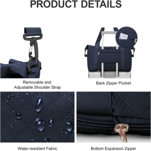 Travel Bag, Women’s Sports Bag, 40 x 20 x 25 cm, Ryanair Hand Luggage, Weekender Bag, Swimming Bag, Waterproof Travel Bag, Duffle Bag, Fitness Bag, Training Bag, for Trips and Gym – Bild 5