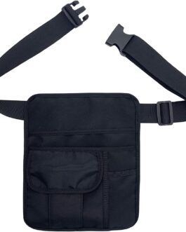NANJIL Serving Apron, Waiter’s Bag, Restaurant, Water Resistant with Removable Adjustable Shoulder Strap and Waist Strap for Tips, Tablet, Tools, Black, 10 x 8.5 inches
