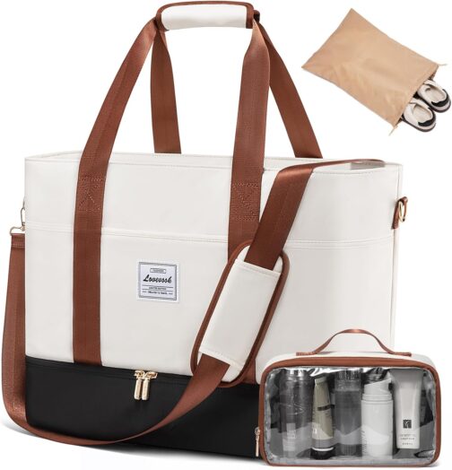 LOVEVOOK Ryanair Women's Travel Bag, Waterproof Weekender Travel Duffel Bag with Shoe Compartment, Hospital Bag, Birth Mommy Hand Luggage Bag, Sauna Bag, Gym Sports Bag, Training Bag for Travel,