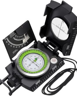 Proster Military Marching Compass Professional Pocket Compass with Clinometer Carrying Strap Bag for Hunting Hiking and Outdoor Activities