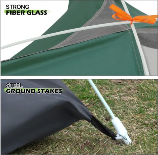 Tent 2 Person Waterproof, Ultralight Camping Tent, Easy Setup 2 Man Tent, Small Pack Size, Dome Tent for Outdoor, Bike Packing, Trekking – Bild 6