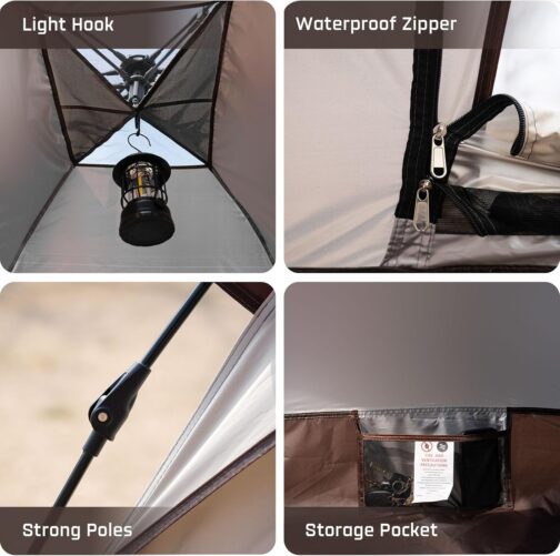 EPCPSHADES Two-Person Camping Tent, Easy Pop Up Tent for Camping, Automatic Waterproof Family Tent, Quick Set Up Tent, Portable Windproof Dome Tent for Camping – Bild 7