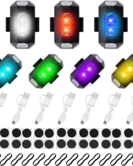 GZGXKJ Strobe Drone Light, Pack of 7 Strobe Light, LED Anti-collision Lights, 7 Colours with USB Charging, LED Flashing Light, Suitable for Motorcycles, Cars, RC Cars, Drones