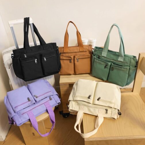 Makukke Cord Women's Shoulder Bag Tote Bag Large Multiple Bag Shopper Bag Handbag Shoulder Bags for Work Office Travel Shopping School – Bild 7