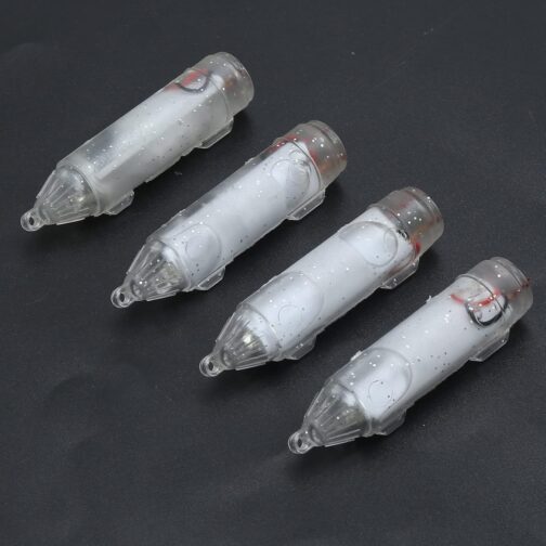 Pack of 4 LED Bait Light Underwater Fishing Light with Flash Function Waterproof Fish Locker Light for Night Fishing in Freshwater and Saltwater Includes Storage Box