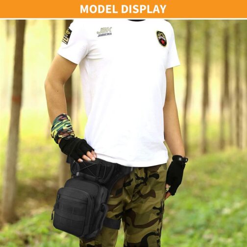 Huntvp Tactical Leg Bag, Military Leg Bag, Molle Waist Bag, Sport Tactical Leg Bag, Army Leg Pockets Waterproof Belt Bag, Tool Bag for Leg Men, Women, Motorcycle, Hiking, Outdoor – Bild 8