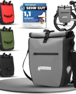 RADGEIST Bicycle Bag for Pannier Rack – Bag for Bicycle Pannier Rack – Pannier Rack Bag Waterproof & Shoulder Bag – Bicycle Bag with Reflectors