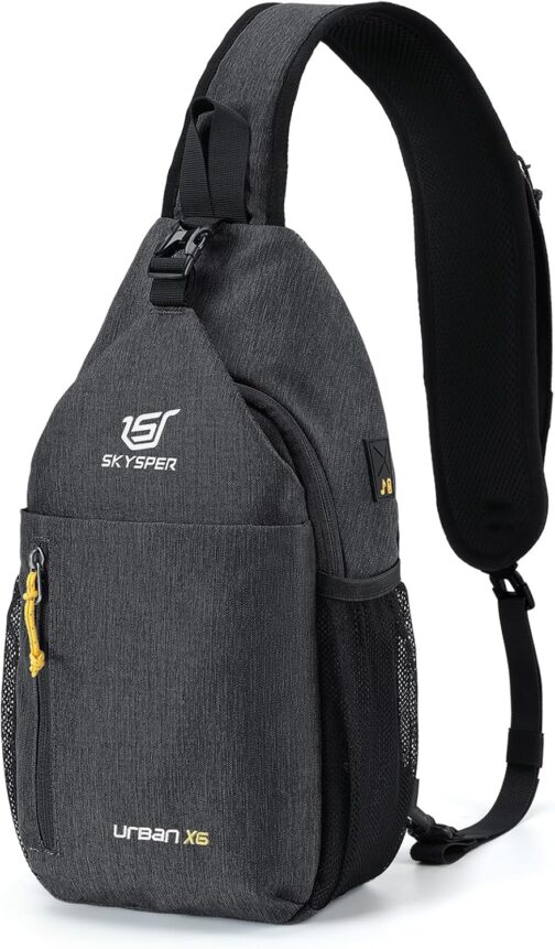 SKYSPER Shoulder Bag Chest Bag Lightweight Sling Bag Small Waterproof Crossbody Shoulder Bag for Hiking Outdoor Sports Travel