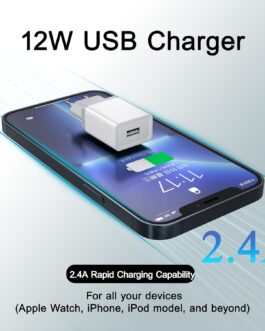 12 W USB Charger Pack of 4 2.4 A/5 V USB Plug USB Power Supply USB Charging Plug USB Power Plug USB Adapter USB Plug USB Socket Compatible with iPhone Galaxy Xiaomi Pixel Huawei USB Charger