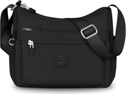 VOBUKE Shoulder Bag Women's Medium Waterproof Nylon Crossbody Bag with Multiple Compartments Lightweight Shoulder Bag Adjustable Wide Leisure Small Messenger Bag for Shopping, Travel