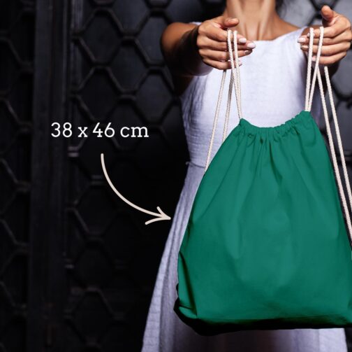 ELES VIDA Cotton Gym Bag, 1 Piece, 38 x 42 cm, Sports Bag, Backpack, Fabric Bag, Cotton Bag, Jute Bag, Oeko-Tex® Tested Fabric Bag for Men and Women, Children's Gym Bag, for Painting – Bild 2