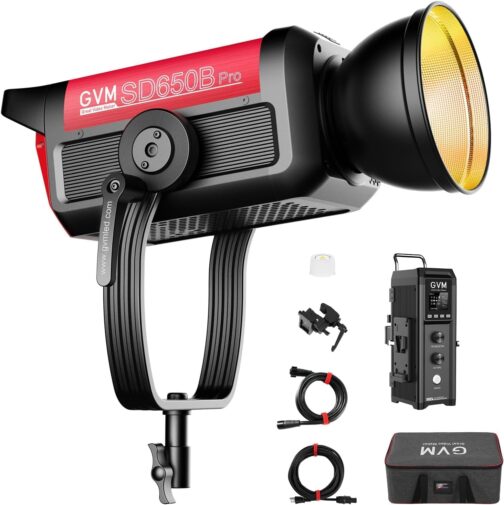 GVM PRO 650W Video Light Bownes, Two-Tone 2700K-6800K COB Studio Light Photography Continuous Light with App Controll, 81300Lux@1m Photo Light for Video Studio, YouTube Streaming, 12 Effects CRI