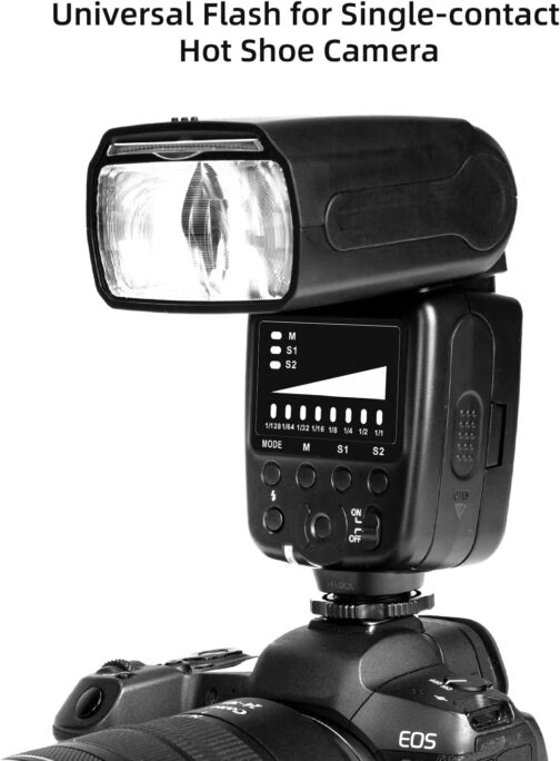 PHOTOOLEX M500 Flash Speedlite for Canon Nikon Sony Panasonic Olympus Fujifilm Pentax Sigma Minolta Leica and Other SLR Digital SLR Film SLR Cameras and Digital Cameras with Single-Contact Hot Shoe – Bild 2