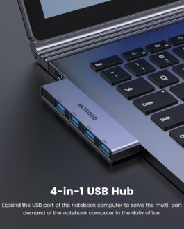 MOGOOD USB Hub 3.0 USB Splitter USB Hub without Cable with Multiple USB Ports 1 x US B 3.0, 3 X US B 2.0 Splitter Extension Adapter for Laptop MacBook Desktop PC Compatible with Flash Drive